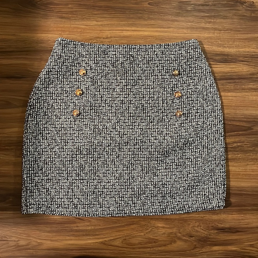 Shein Double Button Tweed Skirt size Medium